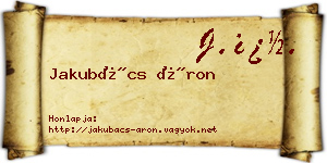 Jakubács Áron névjegykártya