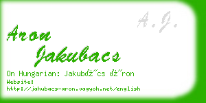 aron jakubacs business card